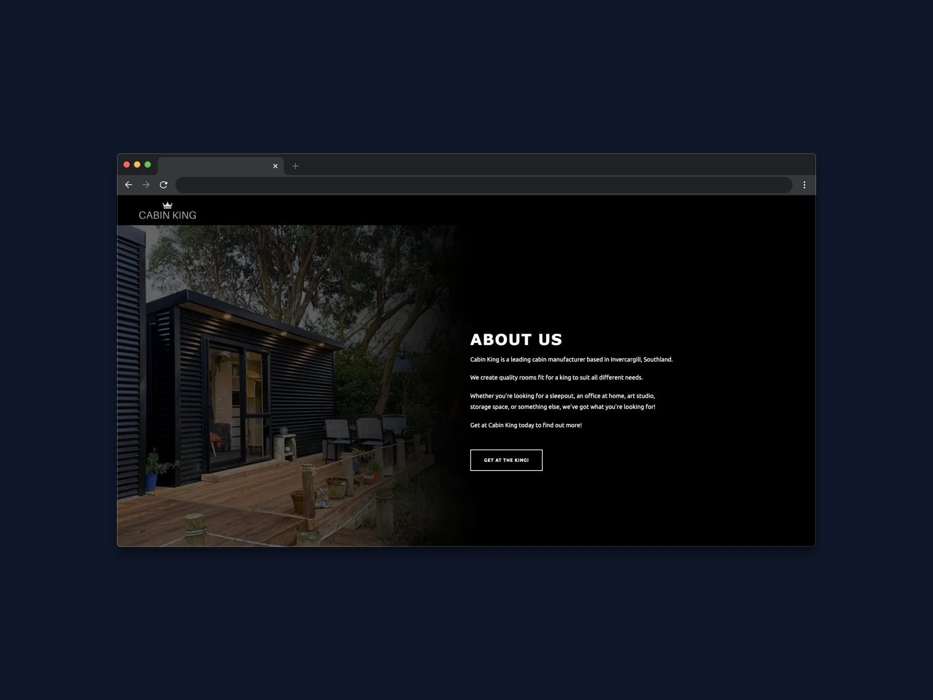 Cabin King website by happyplankton